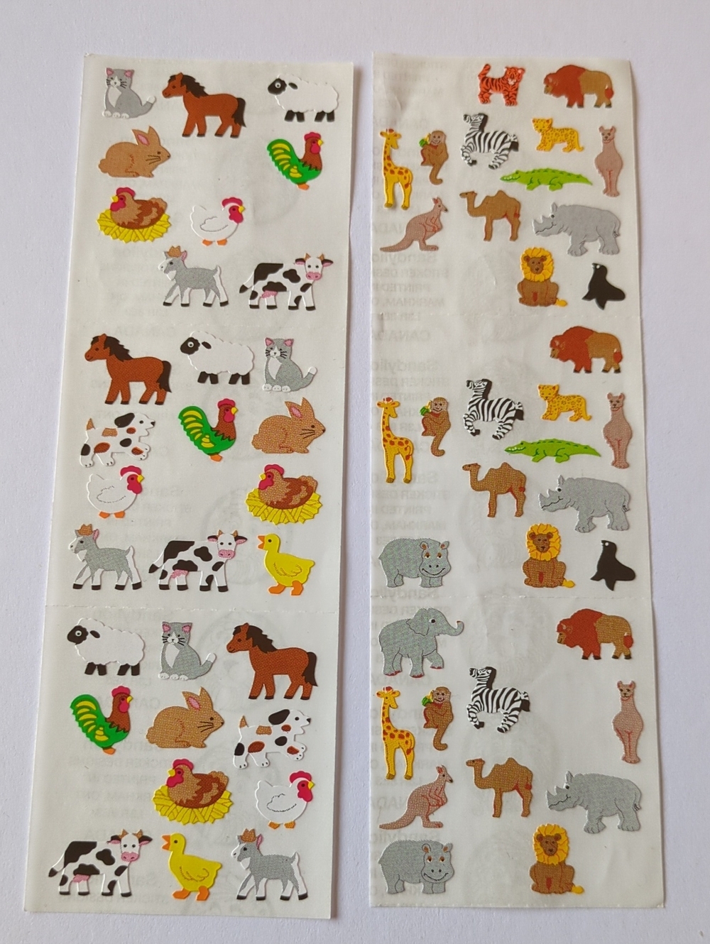 ☀️Vintage Sandylion Farm Animal and Safari Sticker Sheets - Some missing